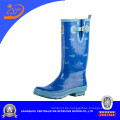 Moda antideslizante azul Ladie Rubber Rain Boots (68053)